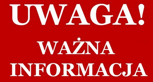 napis uwaga ważna informacja