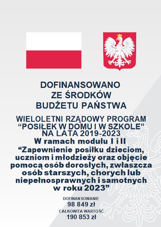 plakat Posiłek w domu i w szkole na lata 2019-2023