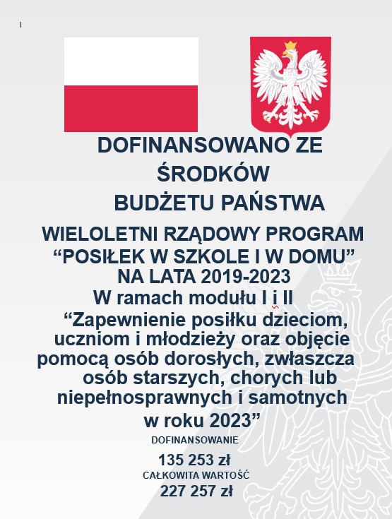 zdjęcie plakatu programu Posiłek w szkole i w domu