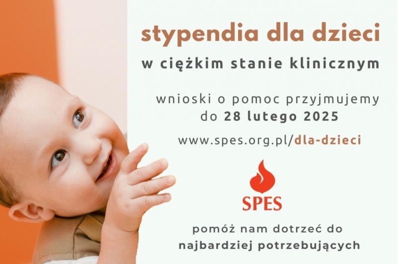 zdjęcie plakatu stypenia dla dzieci w ciężkim stanie klinicznym